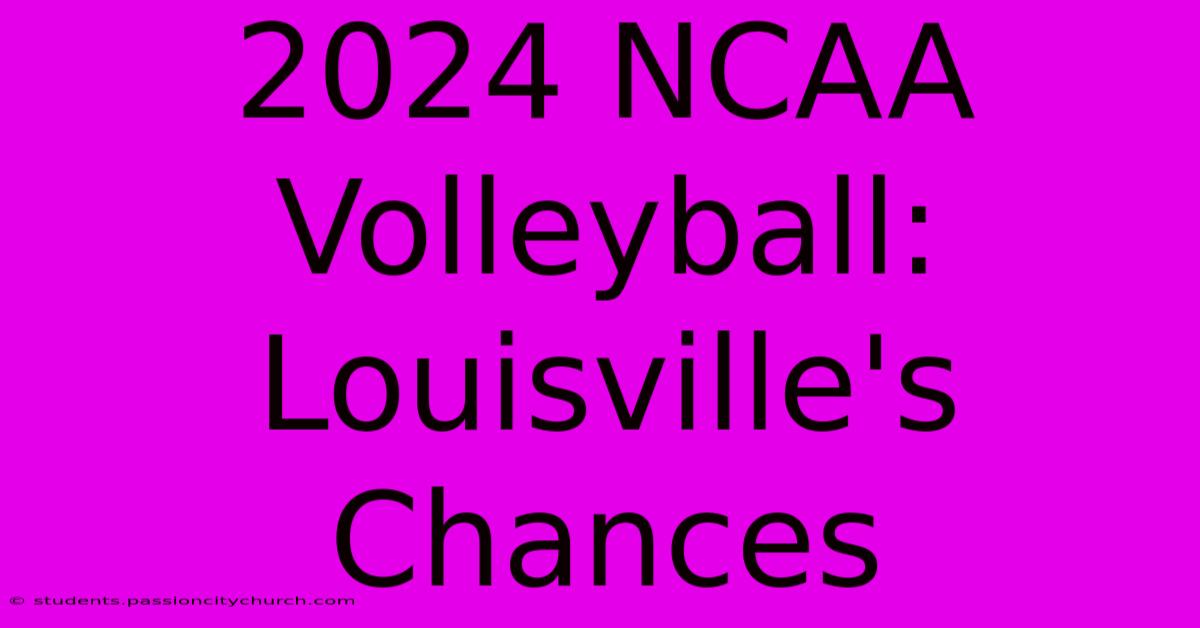 2024 NCAA Volleyball: Louisville's Chances