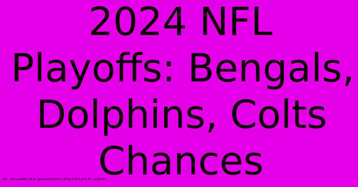 2024 NFL Playoffs: Bengals, Dolphins, Colts Chances