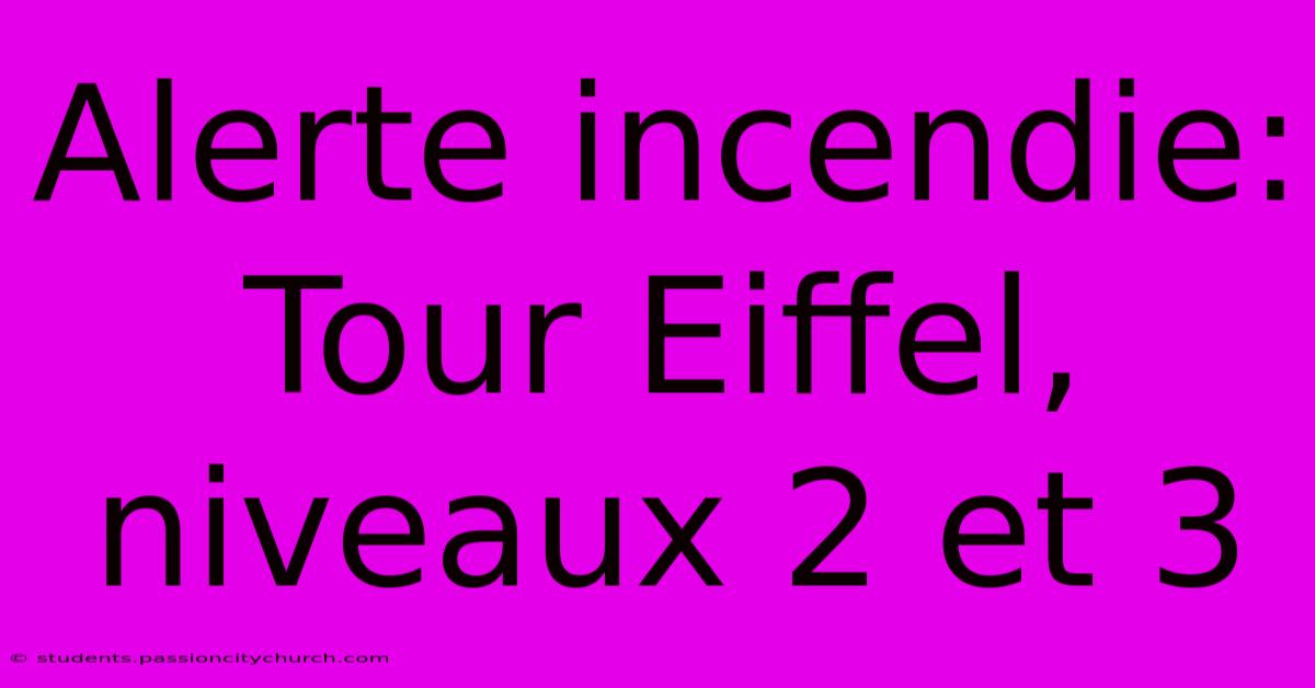 Alerte Incendie: Tour Eiffel, Niveaux 2 Et 3