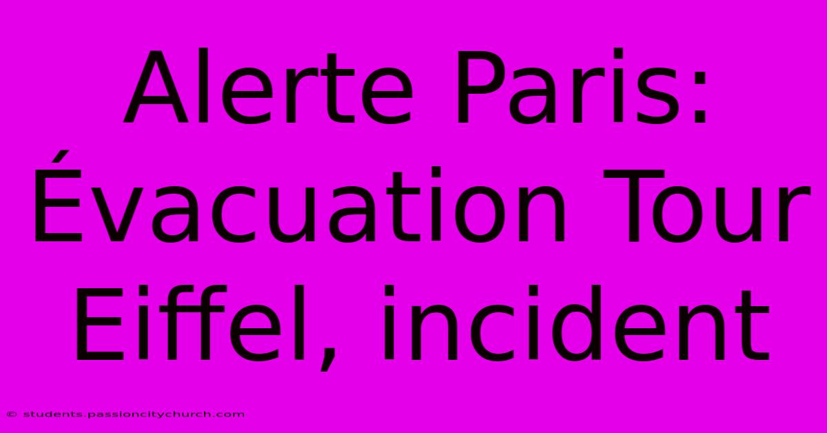 Alerte Paris: Évacuation Tour Eiffel, Incident