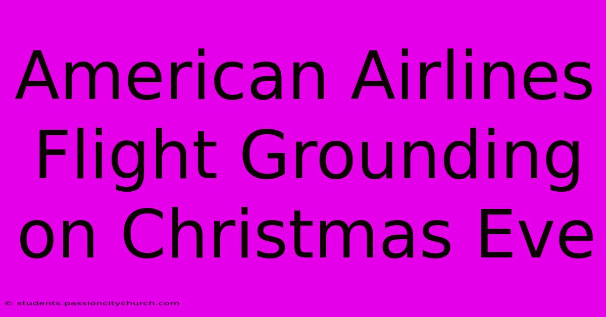 American Airlines Flight Grounding On Christmas Eve