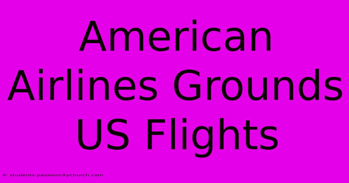 American Airlines Grounds US Flights