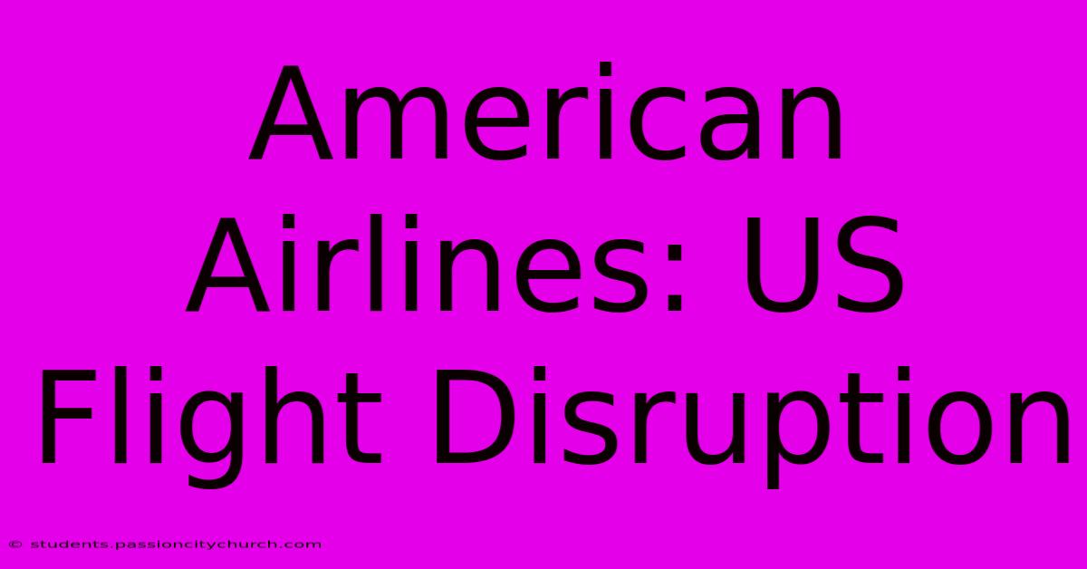 American Airlines: US Flight Disruption