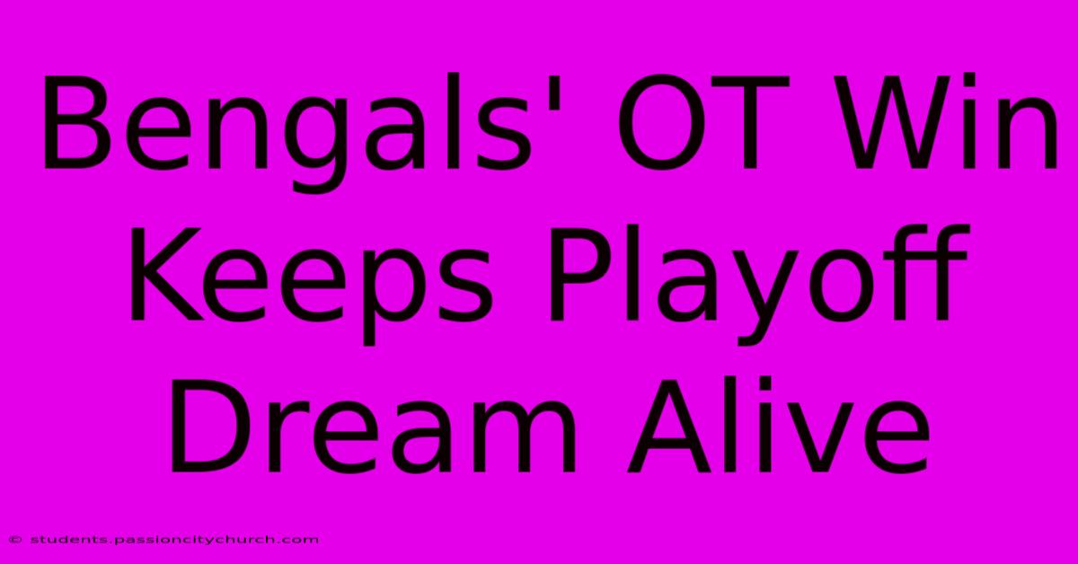 Bengals' OT Win Keeps Playoff Dream Alive