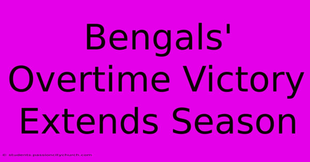 Bengals' Overtime Victory Extends Season