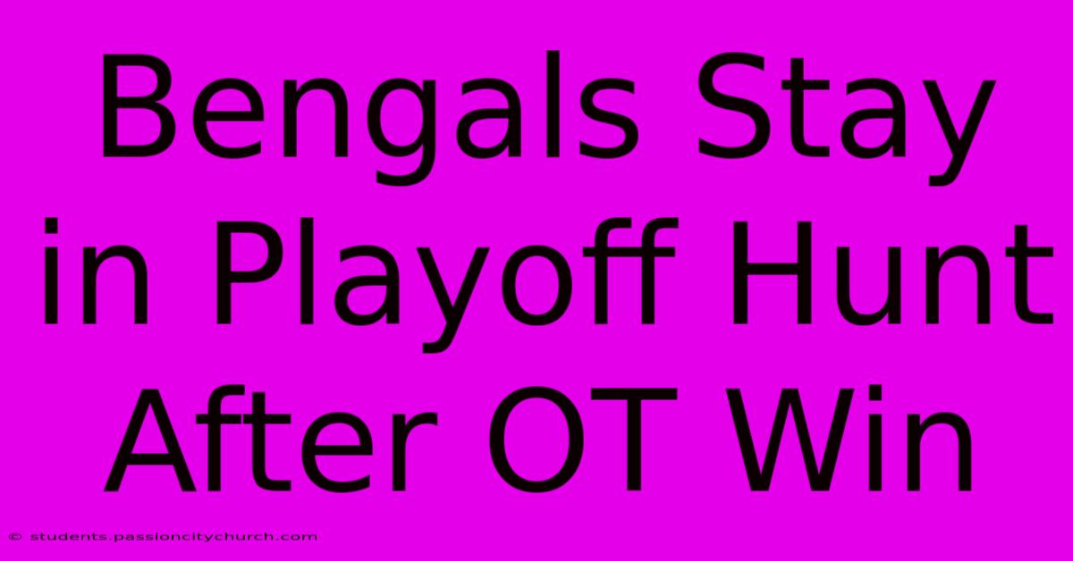 Bengals Stay In Playoff Hunt After OT Win