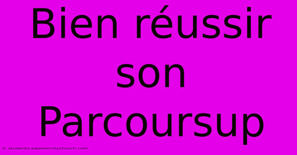 Bien Réussir Son Parcoursup