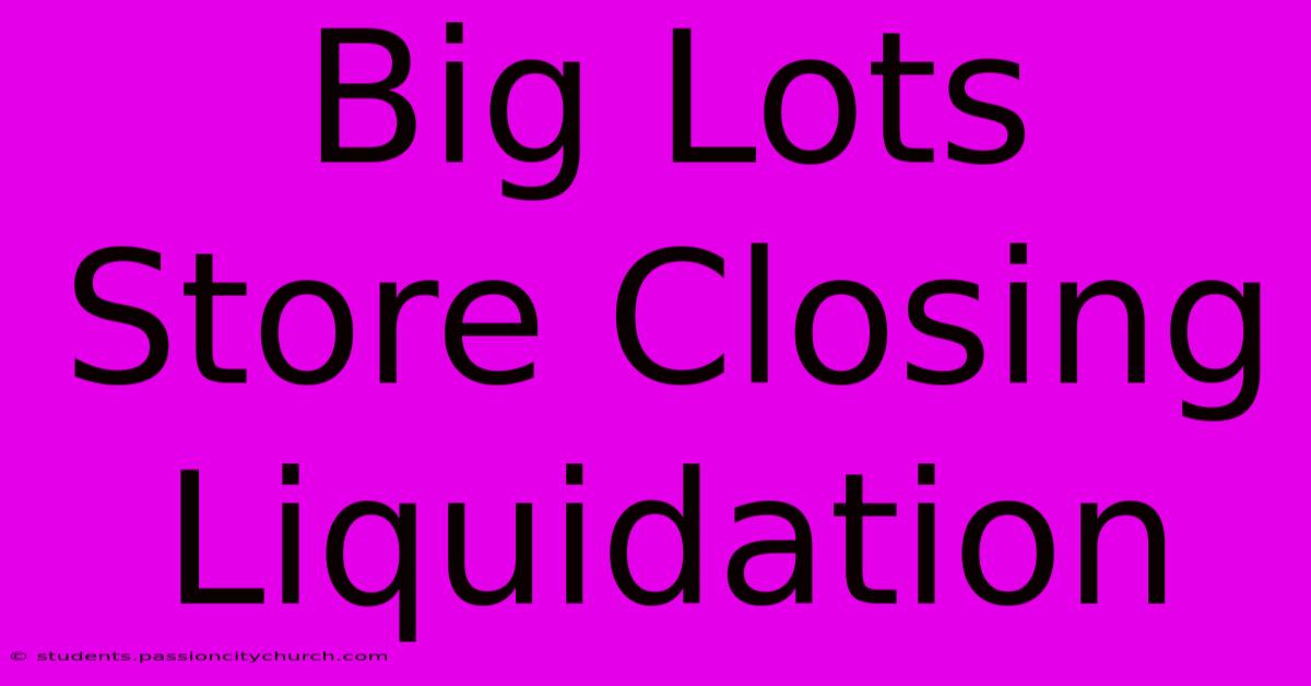 Big Lots Store Closing Liquidation