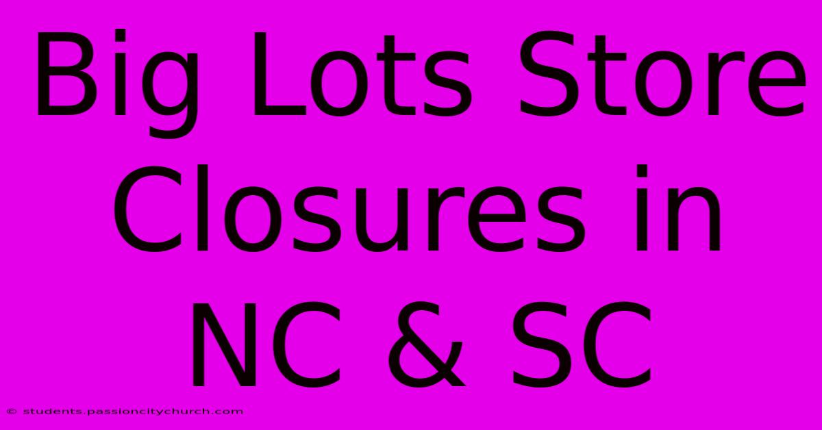 Big Lots Store Closures In NC & SC