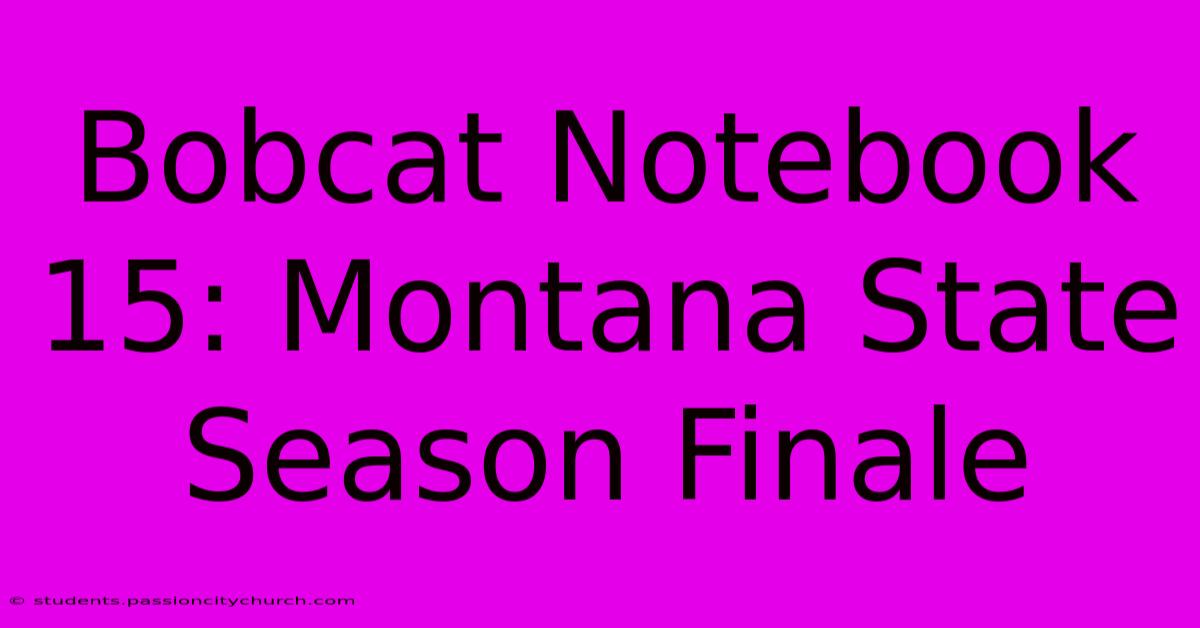 Bobcat Notebook 15: Montana State Season Finale