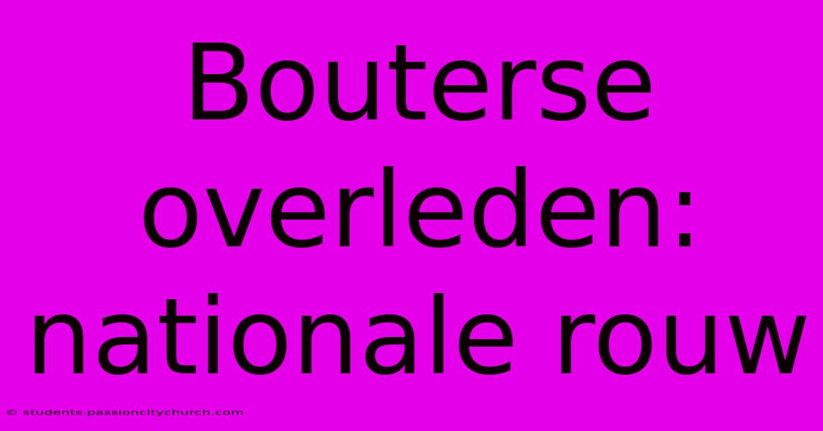 Bouterse Overleden:  Nationale Rouw