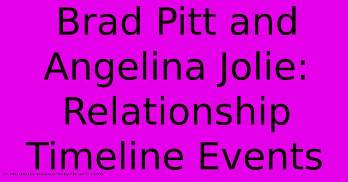 Brad Pitt And Angelina Jolie: Relationship Timeline Events