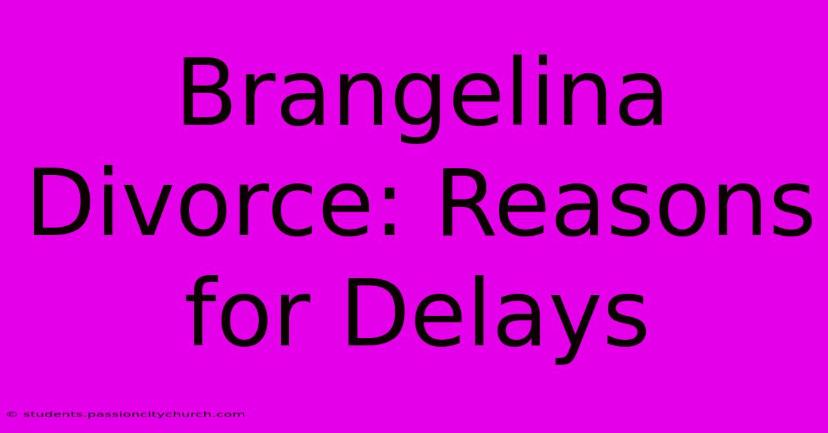 Brangelina Divorce: Reasons For Delays