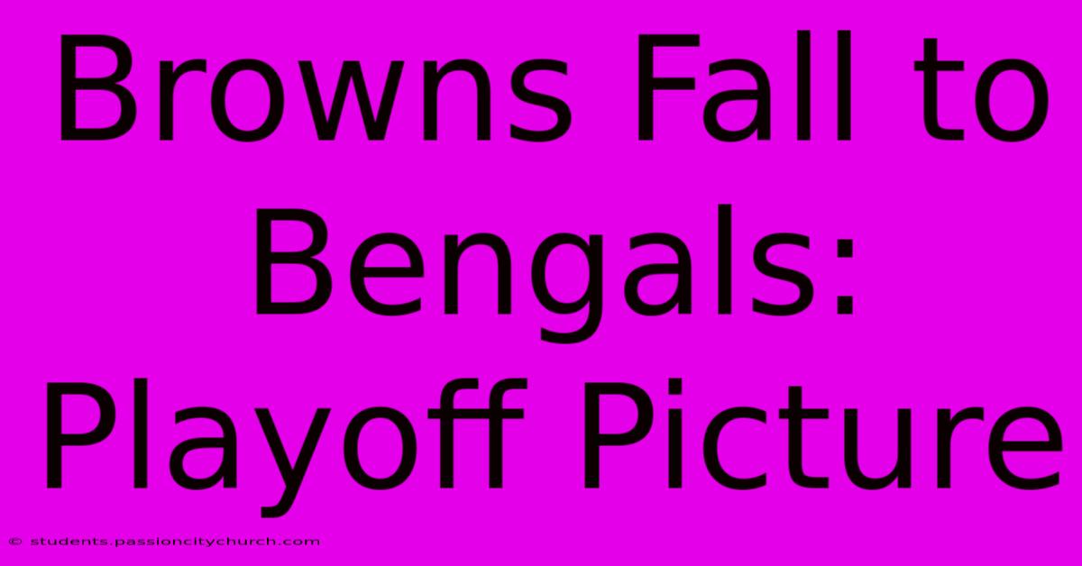 Browns Fall To Bengals: Playoff Picture