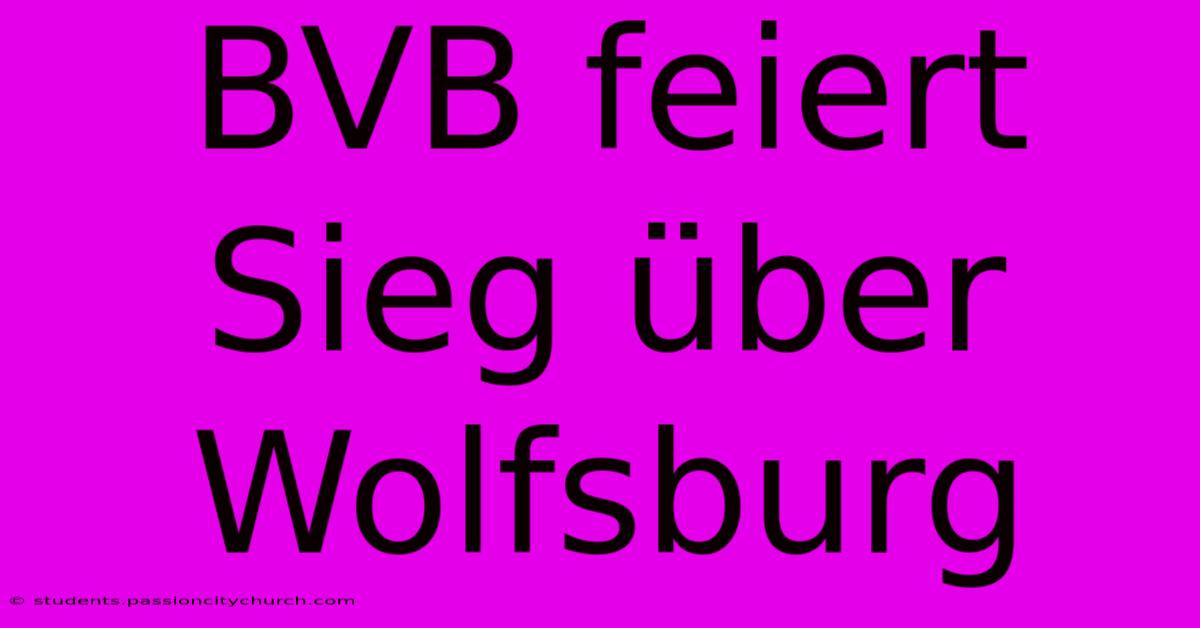 BVB Feiert Sieg Über Wolfsburg