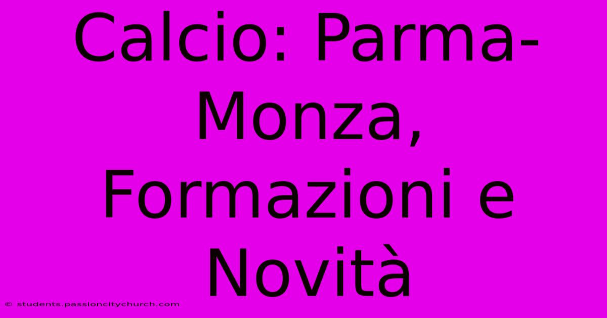 Calcio: Parma-Monza, Formazioni E Novità