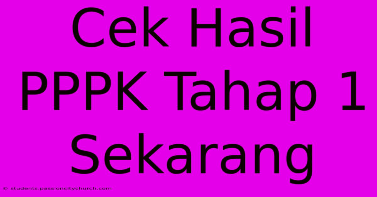 Cek Hasil PPPK Tahap 1 Sekarang