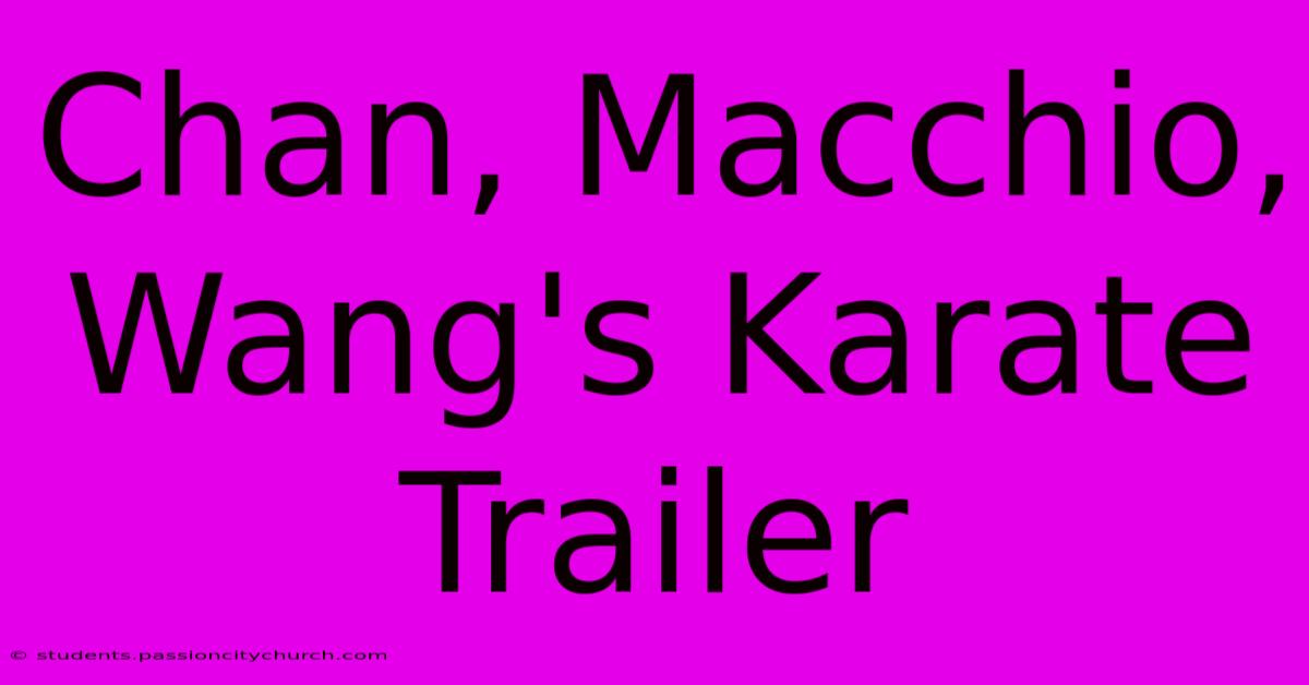 Chan, Macchio, Wang's Karate Trailer