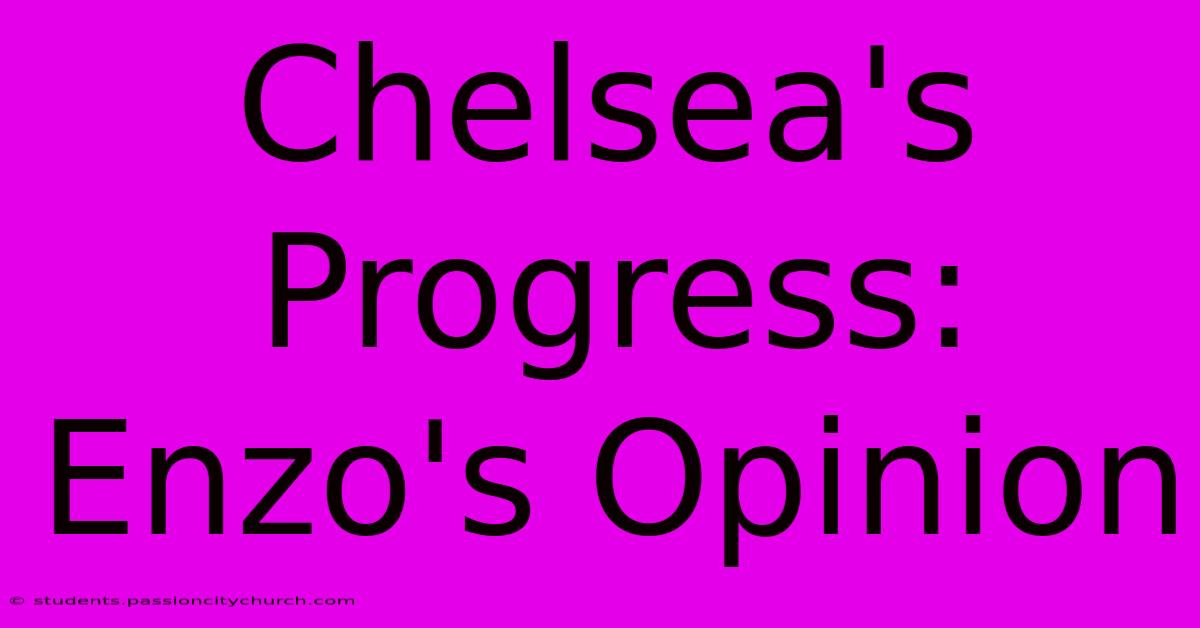 Chelsea's Progress: Enzo's Opinion