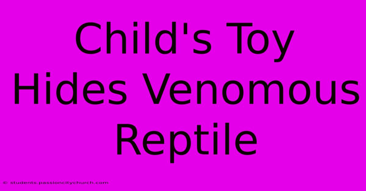 Child's Toy Hides Venomous Reptile