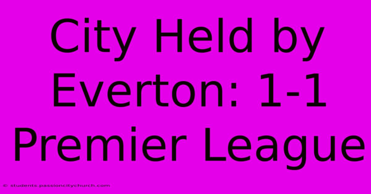 City Held By Everton: 1-1 Premier League