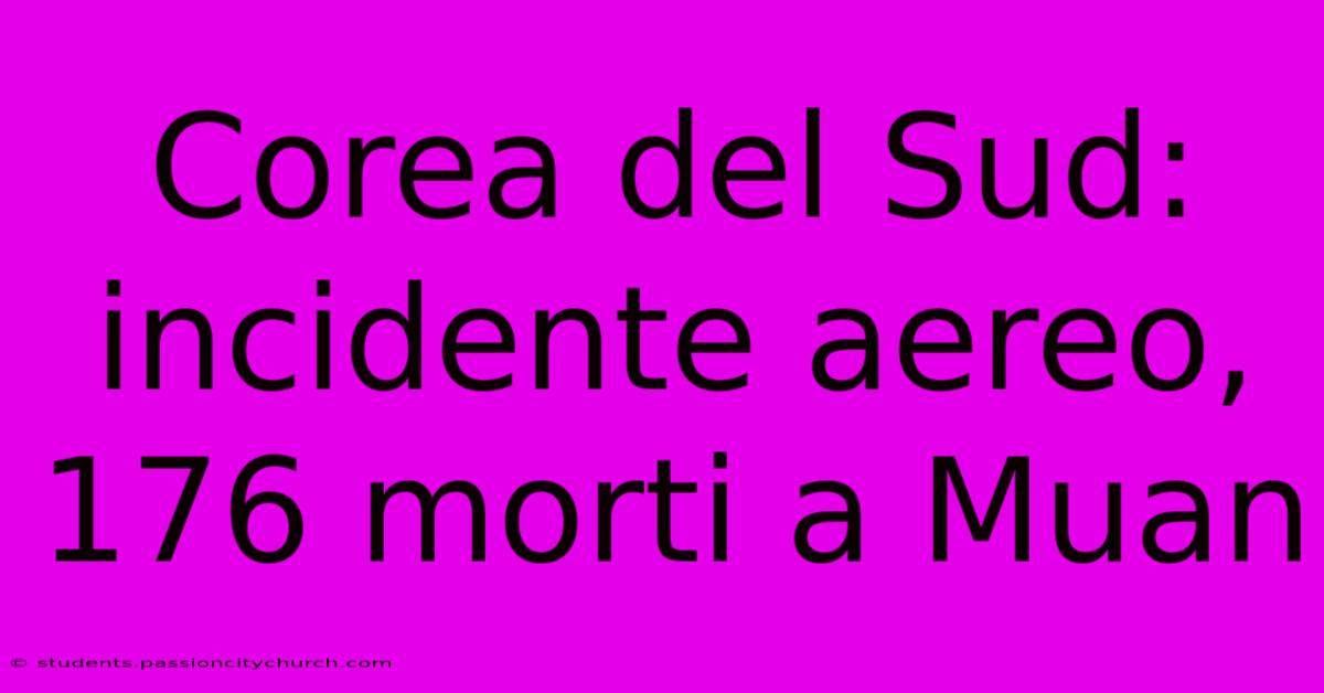 Corea Del Sud: Incidente Aereo, 176 Morti A Muan