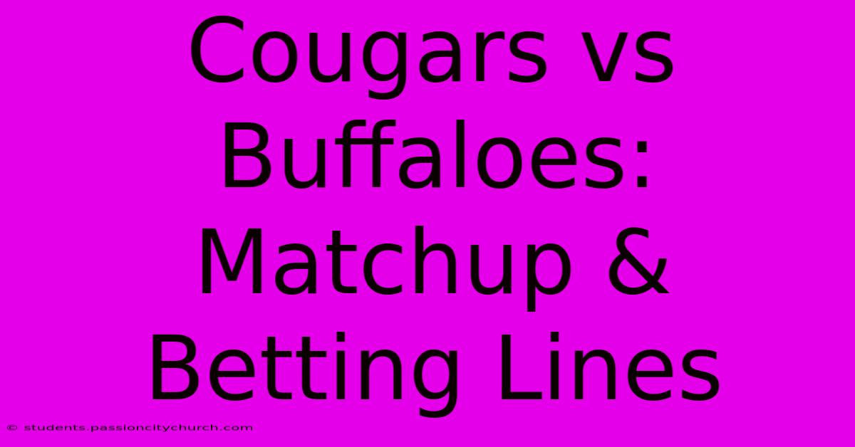 Cougars Vs Buffaloes: Matchup & Betting Lines