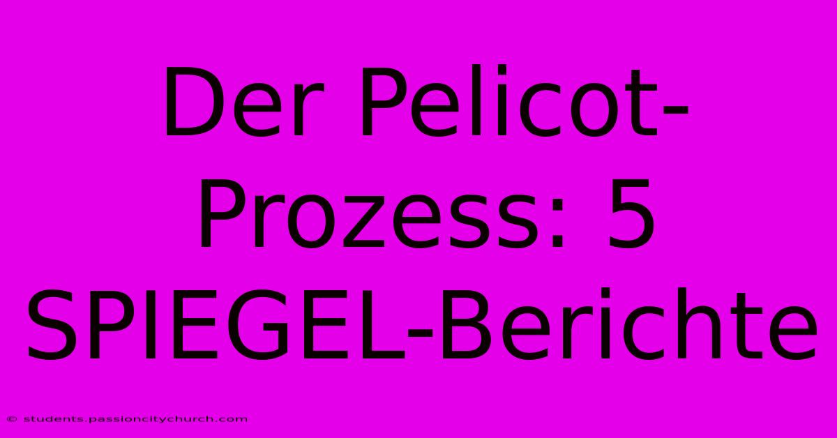 Der Pelicot-Prozess: 5 SPIEGEL-Berichte