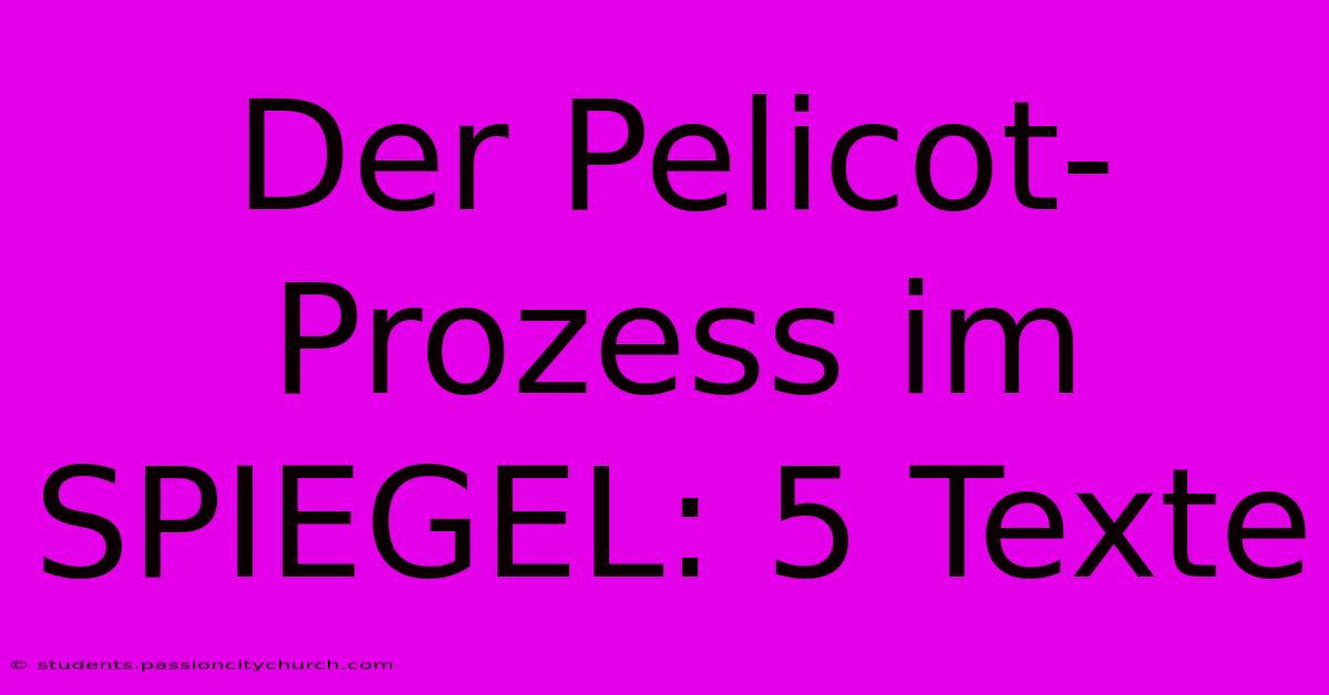 Der Pelicot-Prozess Im SPIEGEL: 5 Texte