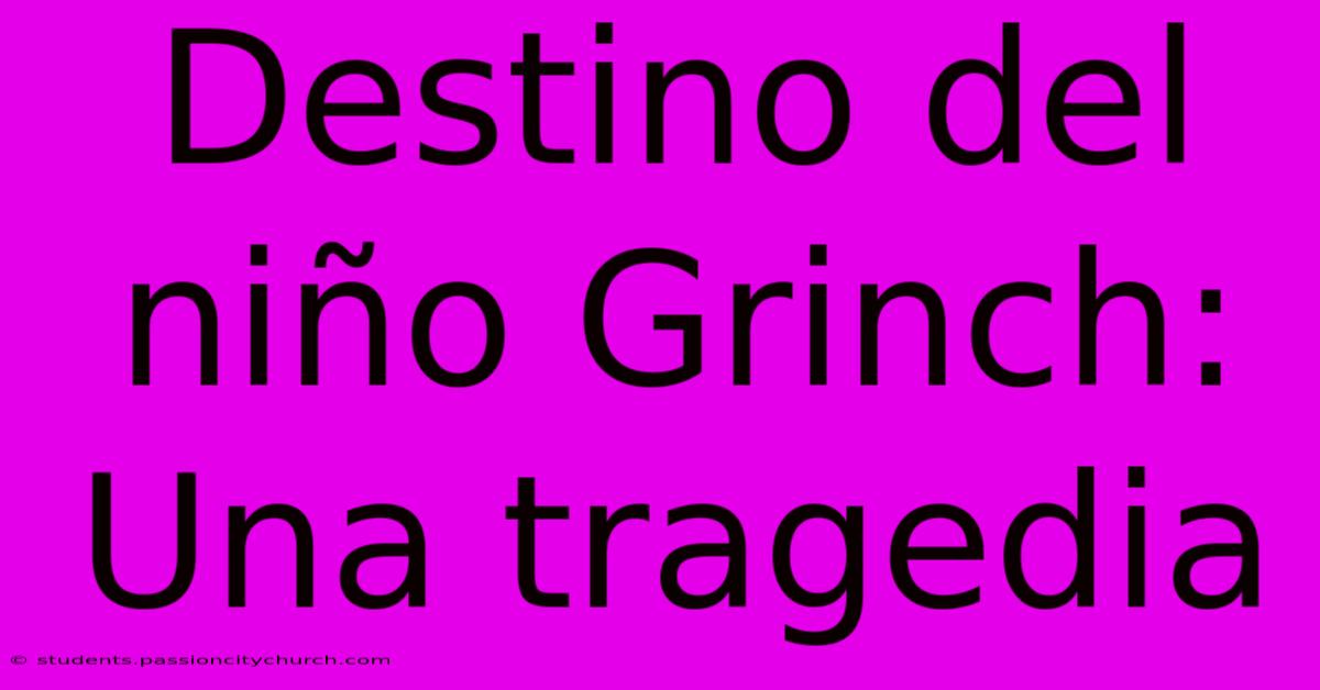 Destino Del Niño Grinch: Una Tragedia