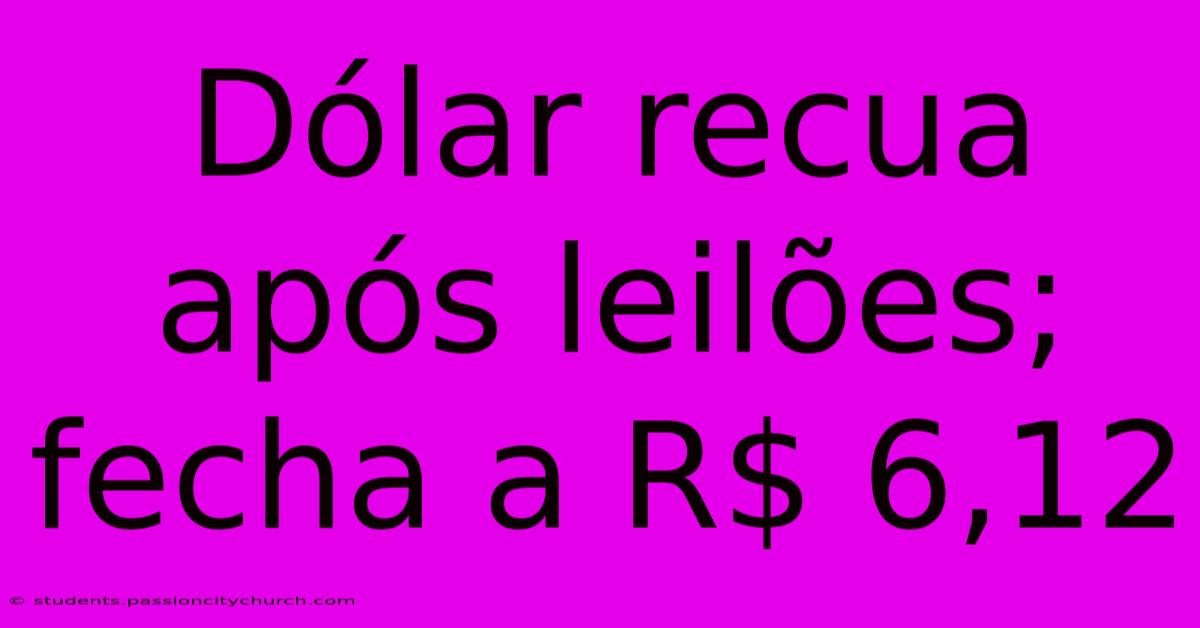 Dólar Recua Após Leilões; Fecha A R$ 6,12