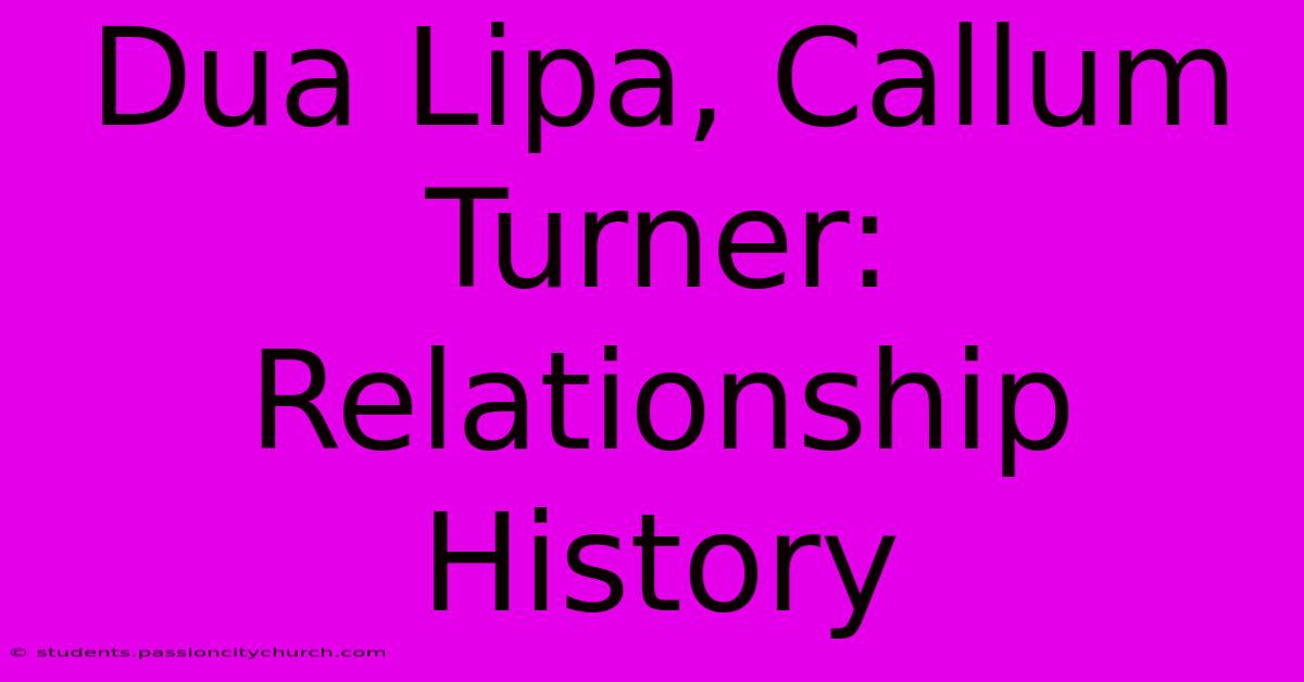 Dua Lipa, Callum Turner: Relationship History