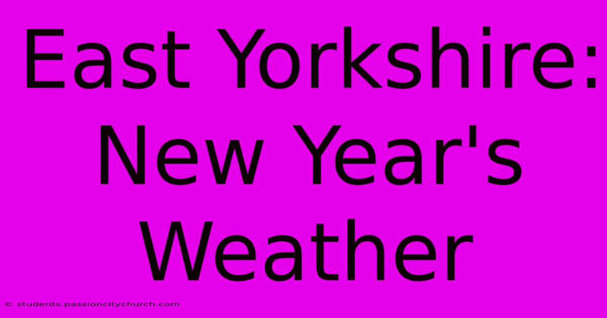 East Yorkshire: New Year's Weather