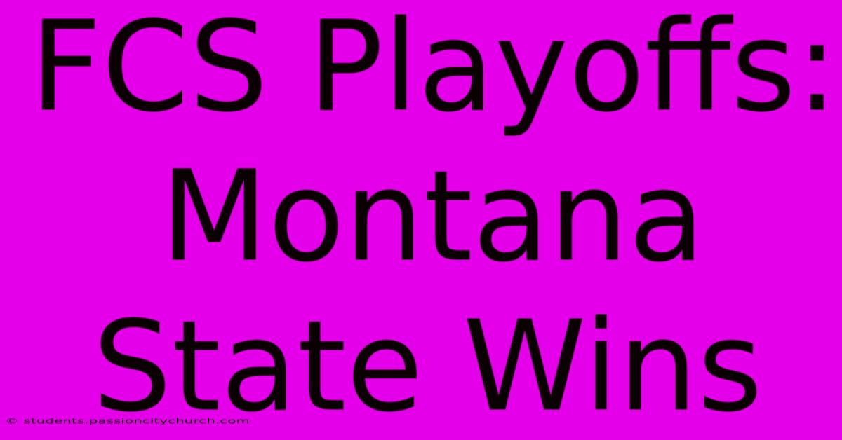 FCS Playoffs: Montana State Wins