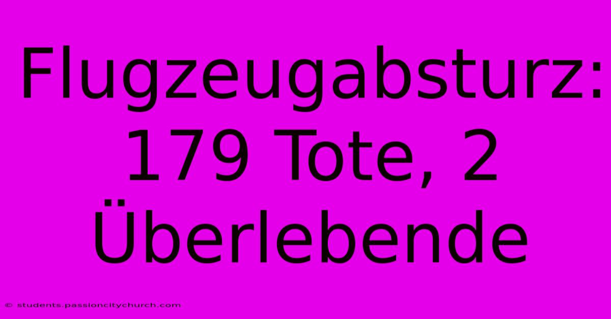 Flugzeugabsturz: 179 Tote, 2 Überlebende