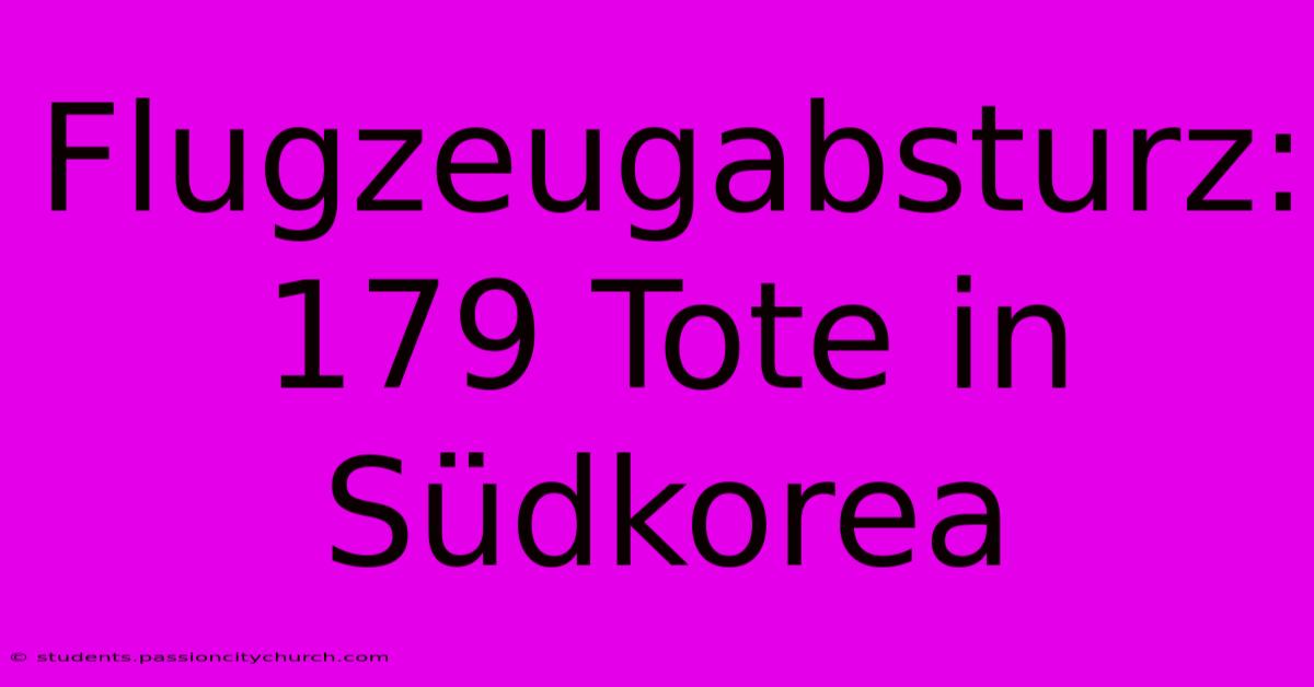 Flugzeugabsturz: 179 Tote In Südkorea