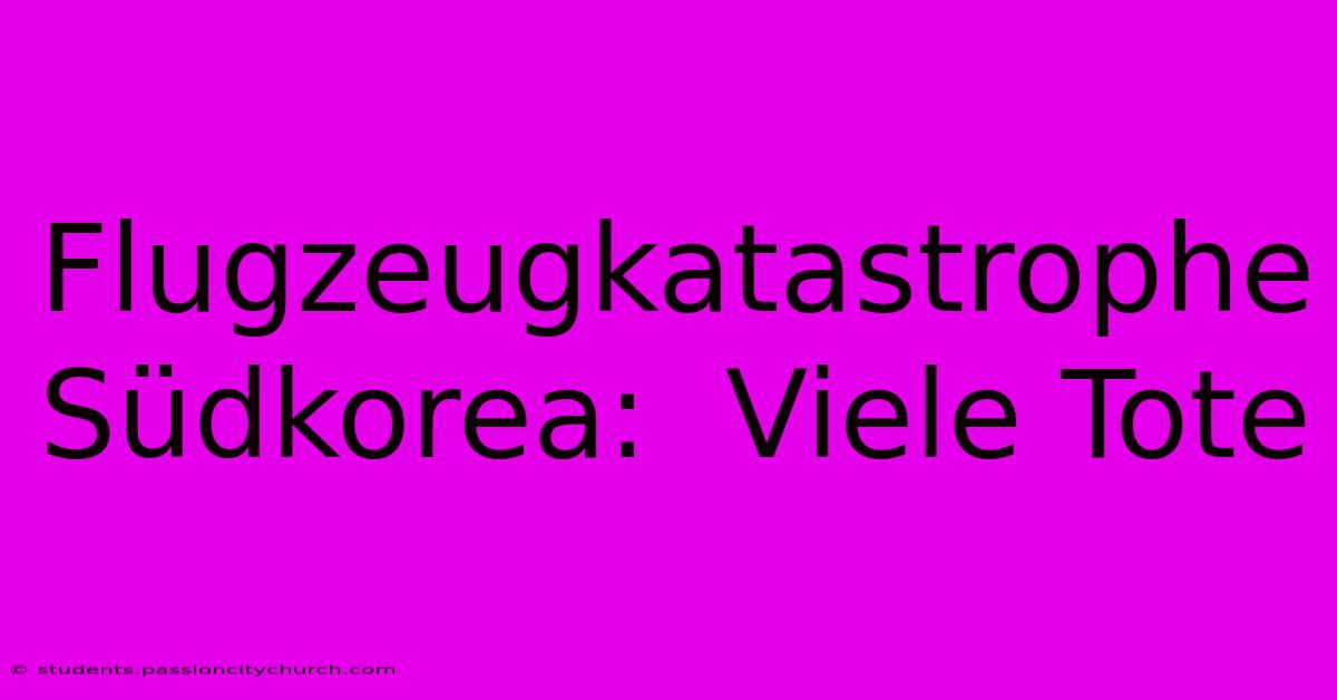 Flugzeugkatastrophe Südkorea:  Viele Tote