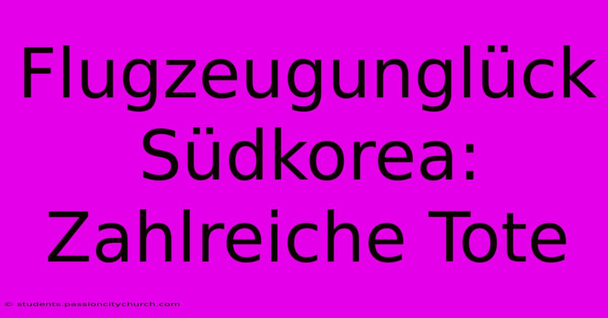 Flugzeugunglück Südkorea: Zahlreiche Tote