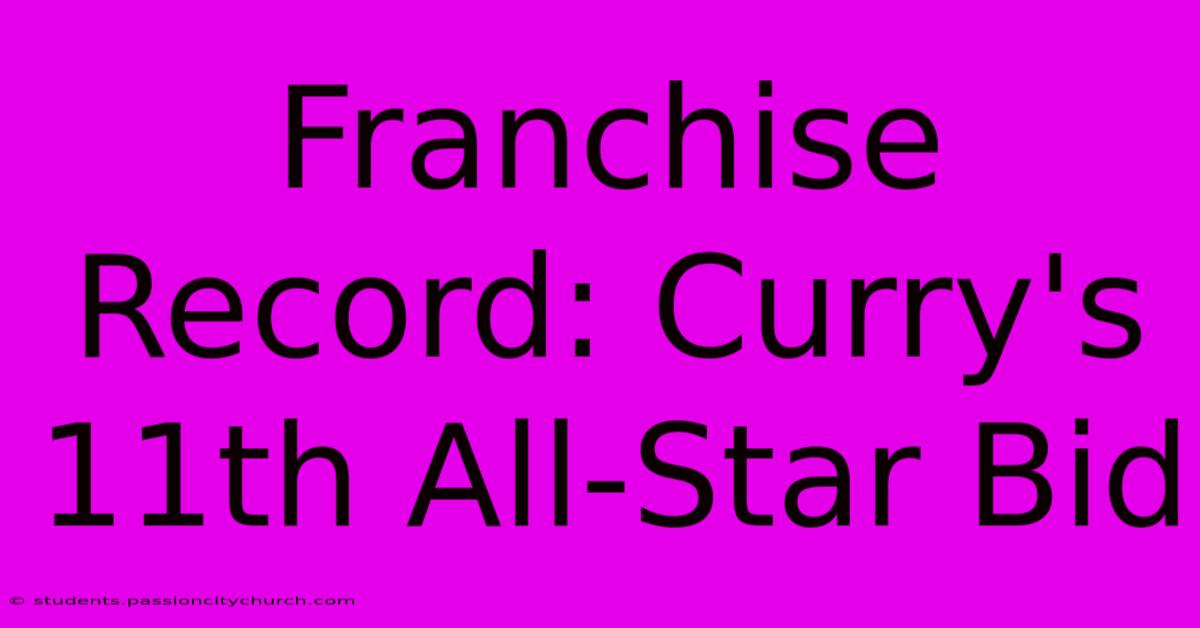 Franchise Record: Curry's 11th All-Star Bid