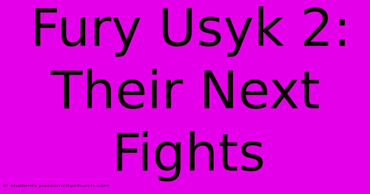 Fury Usyk 2: Their Next Fights