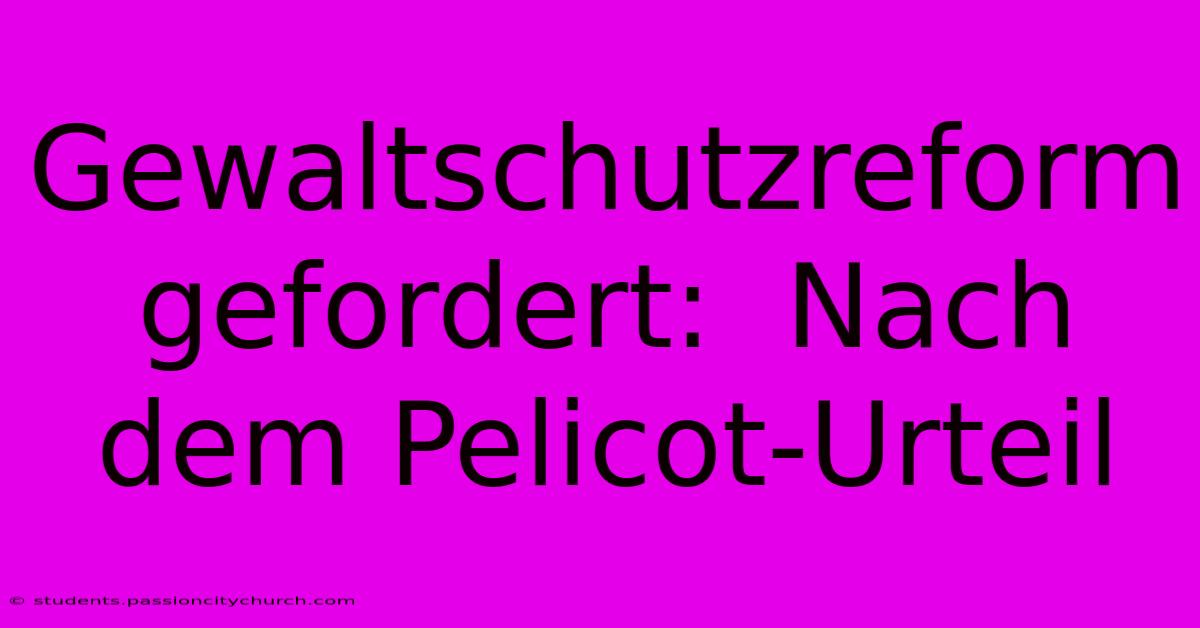 Gewaltschutzreform Gefordert:  Nach Dem Pelicot-Urteil