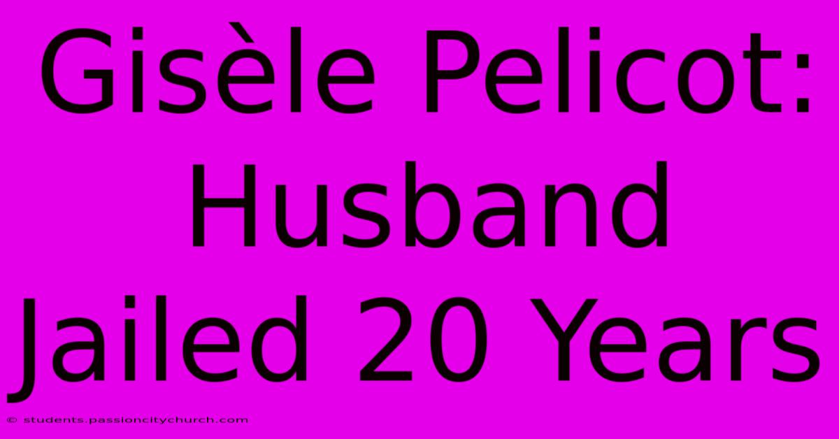 Gisèle Pelicot: Husband Jailed 20 Years