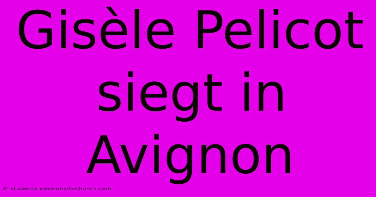 Gisèle Pelicot Siegt In Avignon