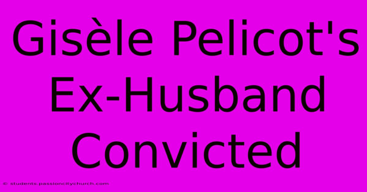 Gisèle Pelicot's Ex-Husband Convicted