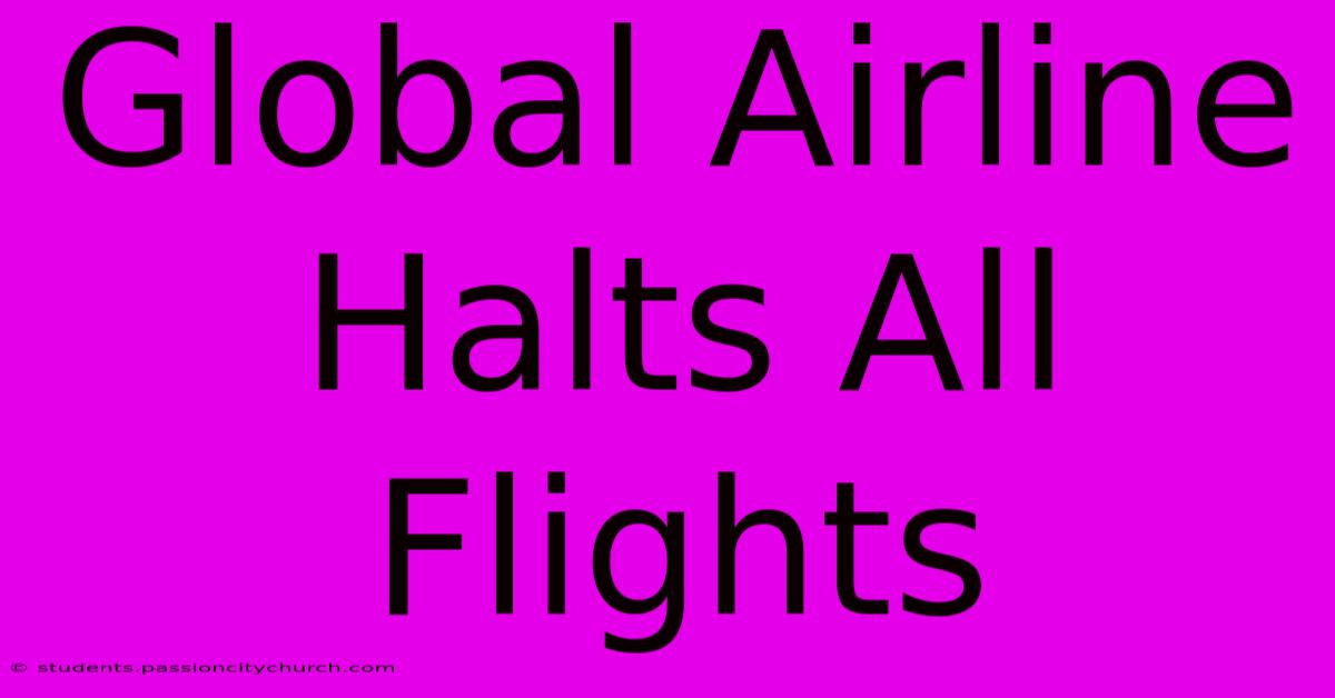 Global Airline Halts All Flights