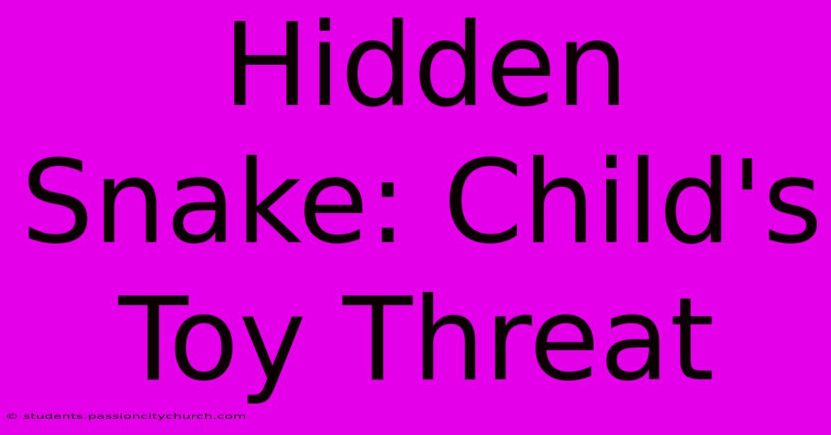 Hidden Snake: Child's Toy Threat