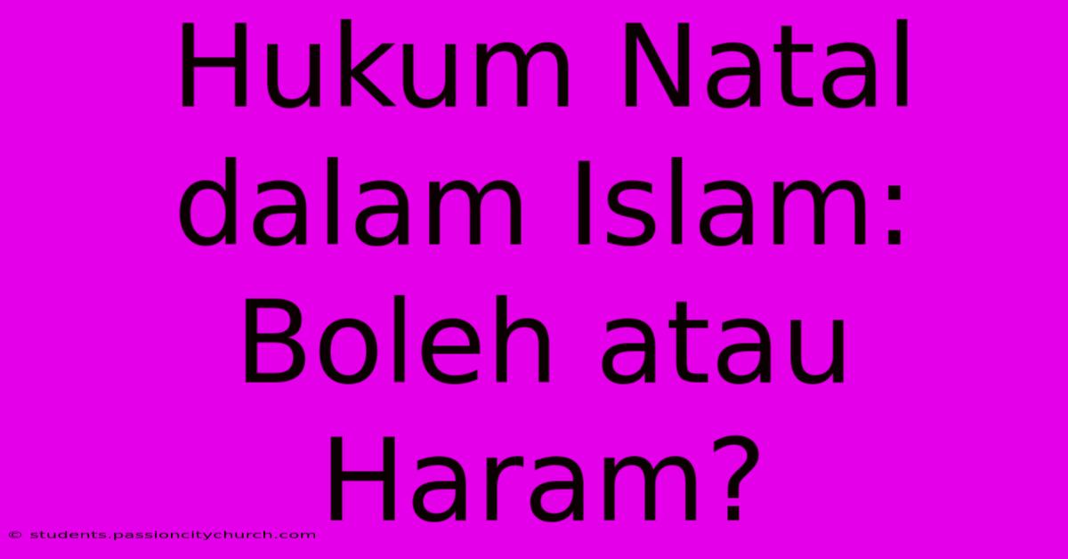 Hukum Natal Dalam Islam: Boleh Atau Haram?