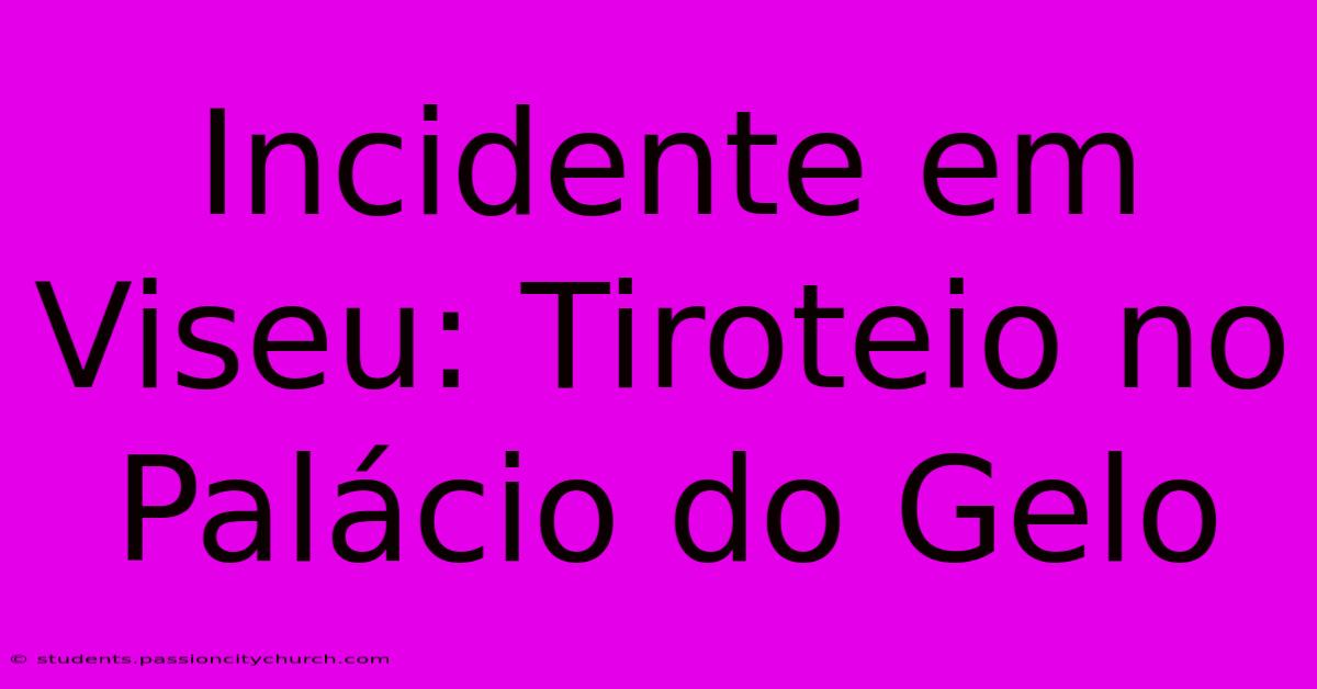 Incidente Em Viseu: Tiroteio No Palácio Do Gelo