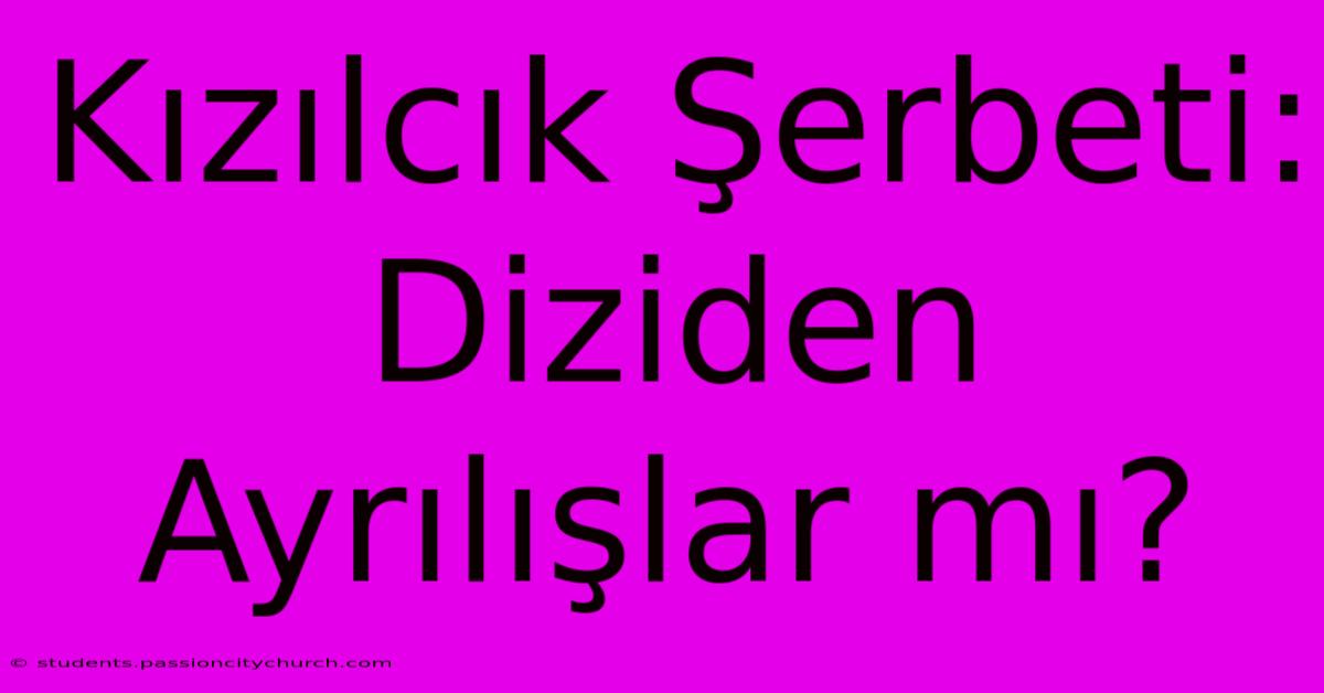 Kızılcık Şerbeti: Diziden Ayrılışlar Mı?