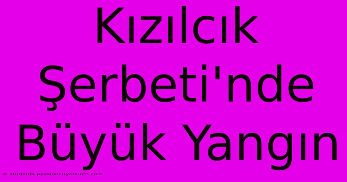 Kızılcık Şerbeti'nde Büyük Yangın